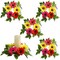 4 Pcs Flower Candle Rings Wreaths, Summer Floral Candle Rings, Small Pillar Candle Wreaths with Artificial Gerbera Daisy, Candle Holder Rings for Home Table Centerpieces